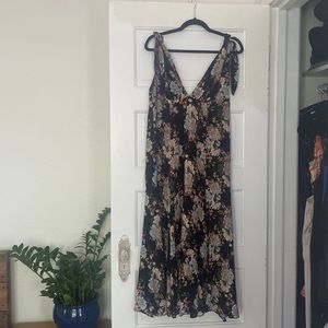 Reformation Floral Midi w/ Adjustable Tie Straps